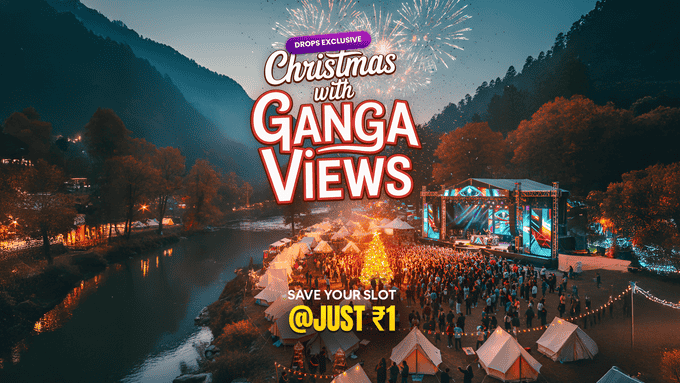 Christmas at Mountain Whispers | Riverside Party & Rafting Thrill in Rishikesh