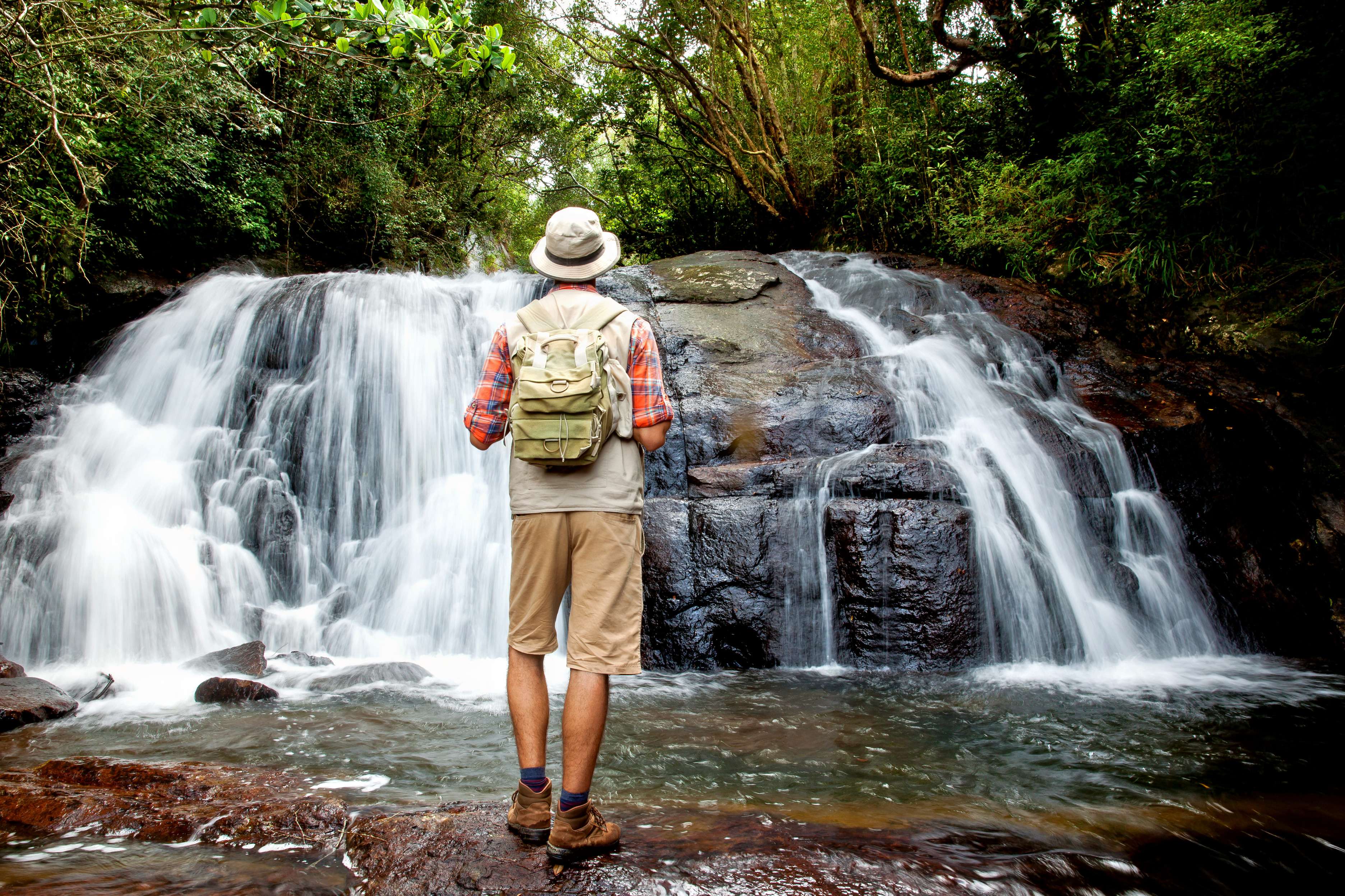 Make memories with your companions at the cascading falls