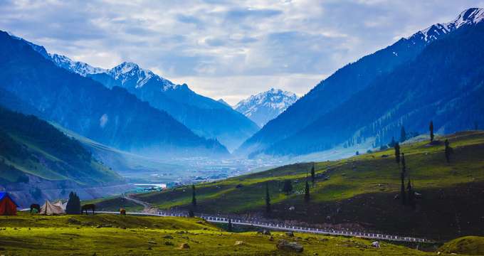Beautiful valley in Kashmir