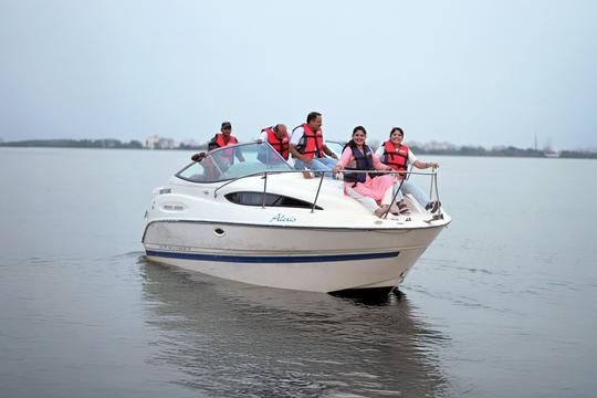 Enjoy the quiet charm of Jhanjh Lake as your yacht cuts through still waters
