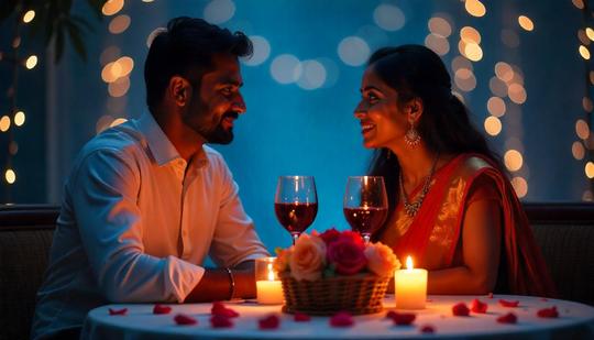 Enjoy a cozy dinner ambiance with soft lighting