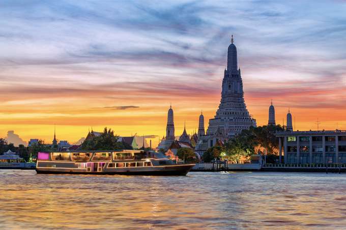 Marvel at Bangkok's skyline while enjoying Chao Phraya Princess Cruise ride