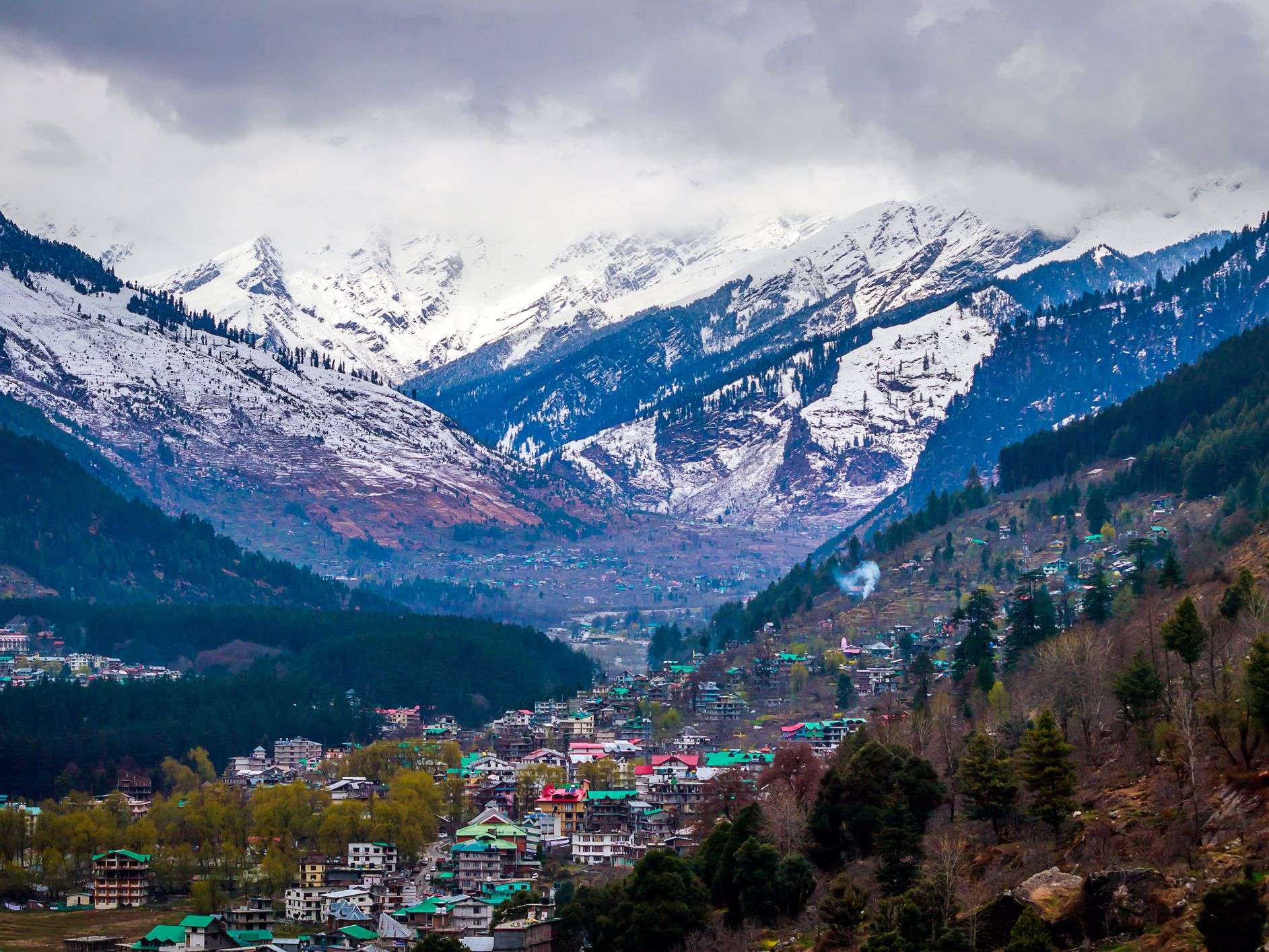 Aerial view of Manali