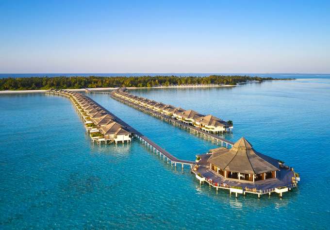 Aerial view of the Villa Park Sun Island