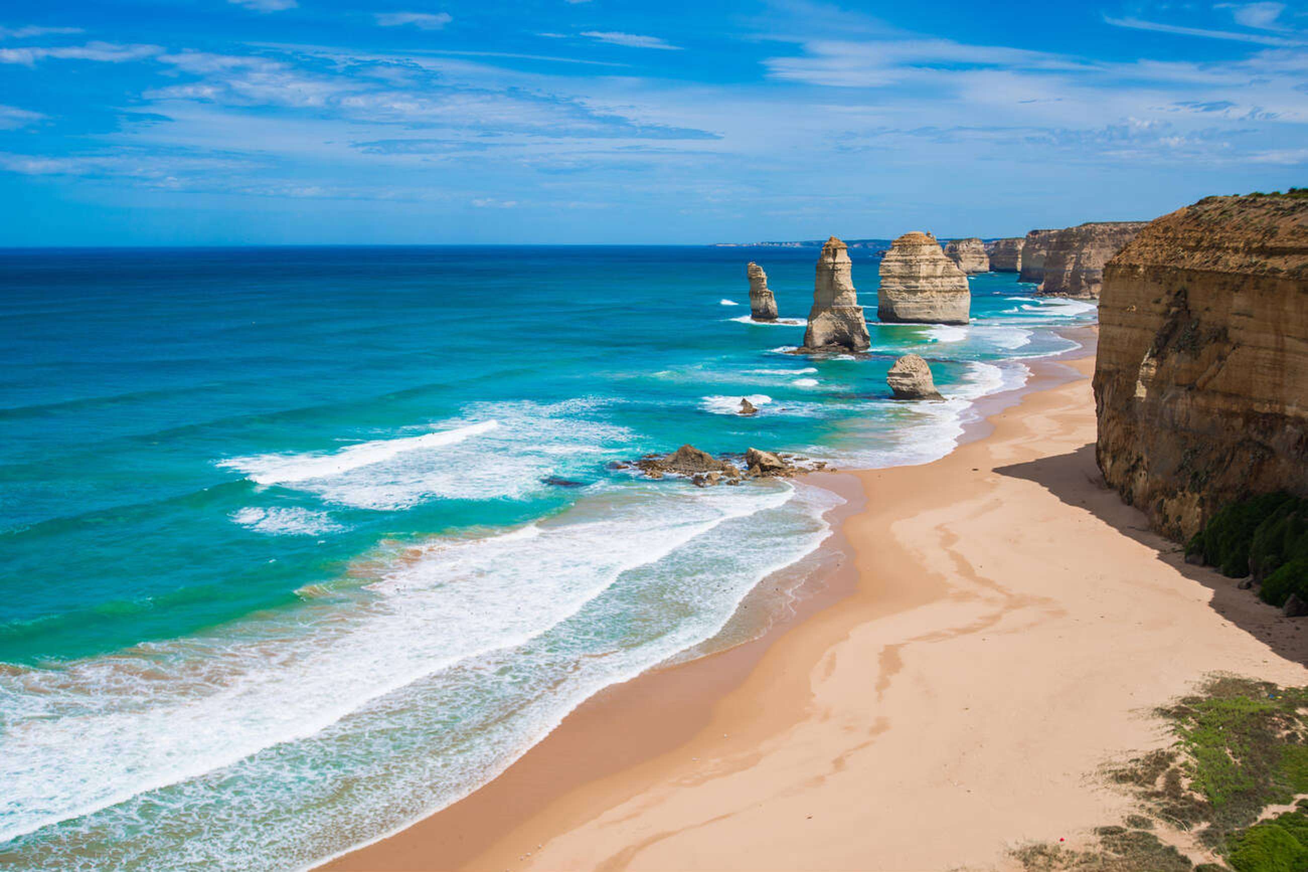 Panoramic view of twelve apostles in Great Ocean Road, Australia