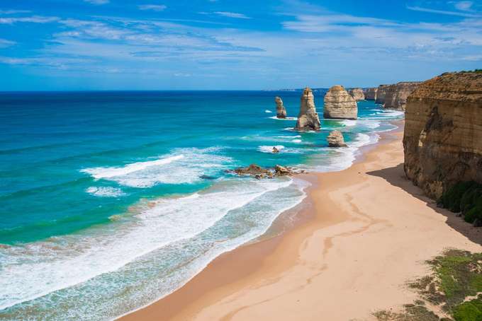 Panoramic view of twelve apostles in Great Ocean Road, Australia