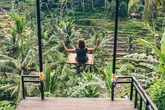 Terrace River Pool Swing