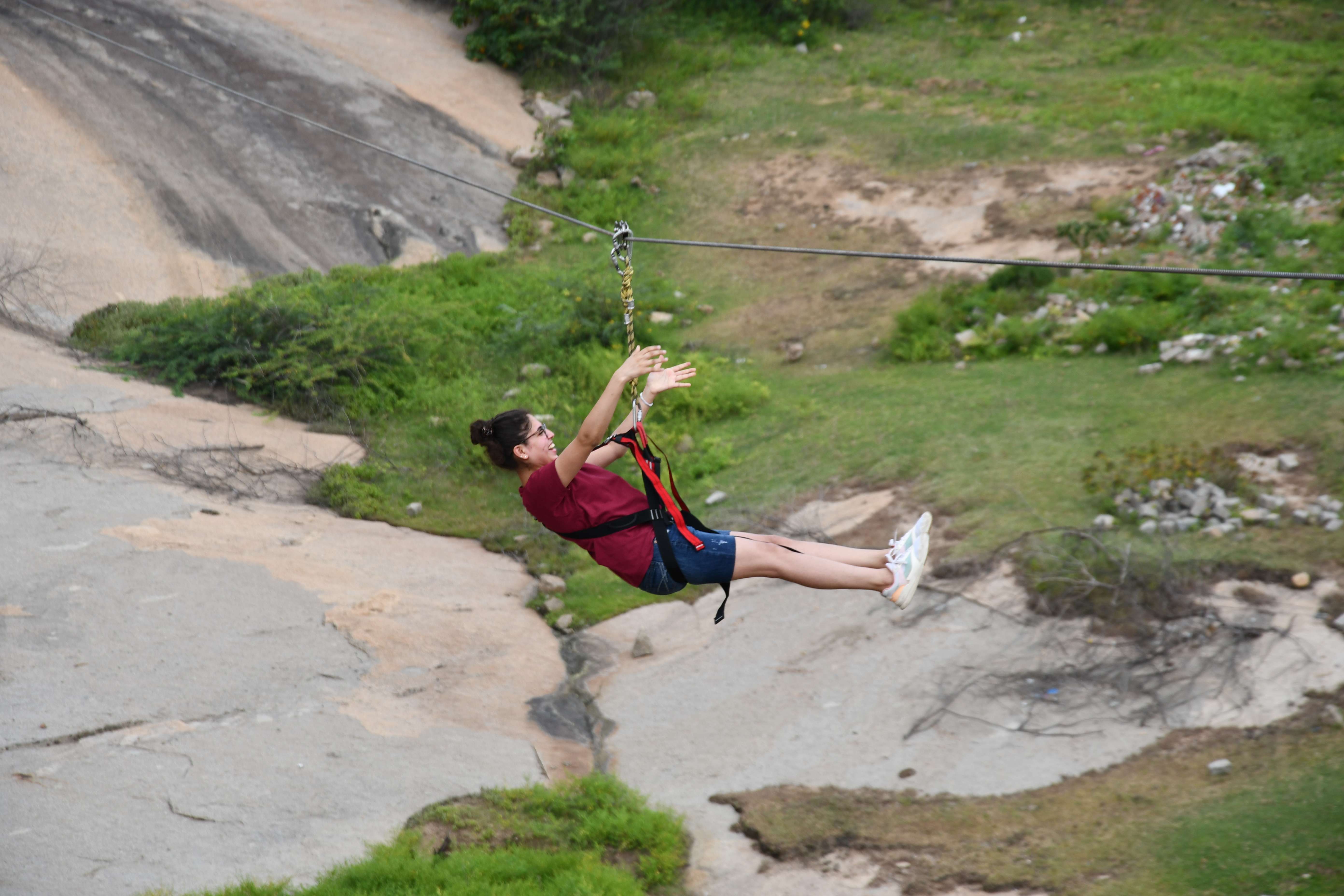 Ziplining in Bhuvanagiri, Telangana