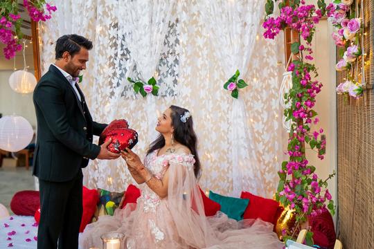 Fairytale Fountain Candlelight Dining On Rooftop Garden In Jaipur Image