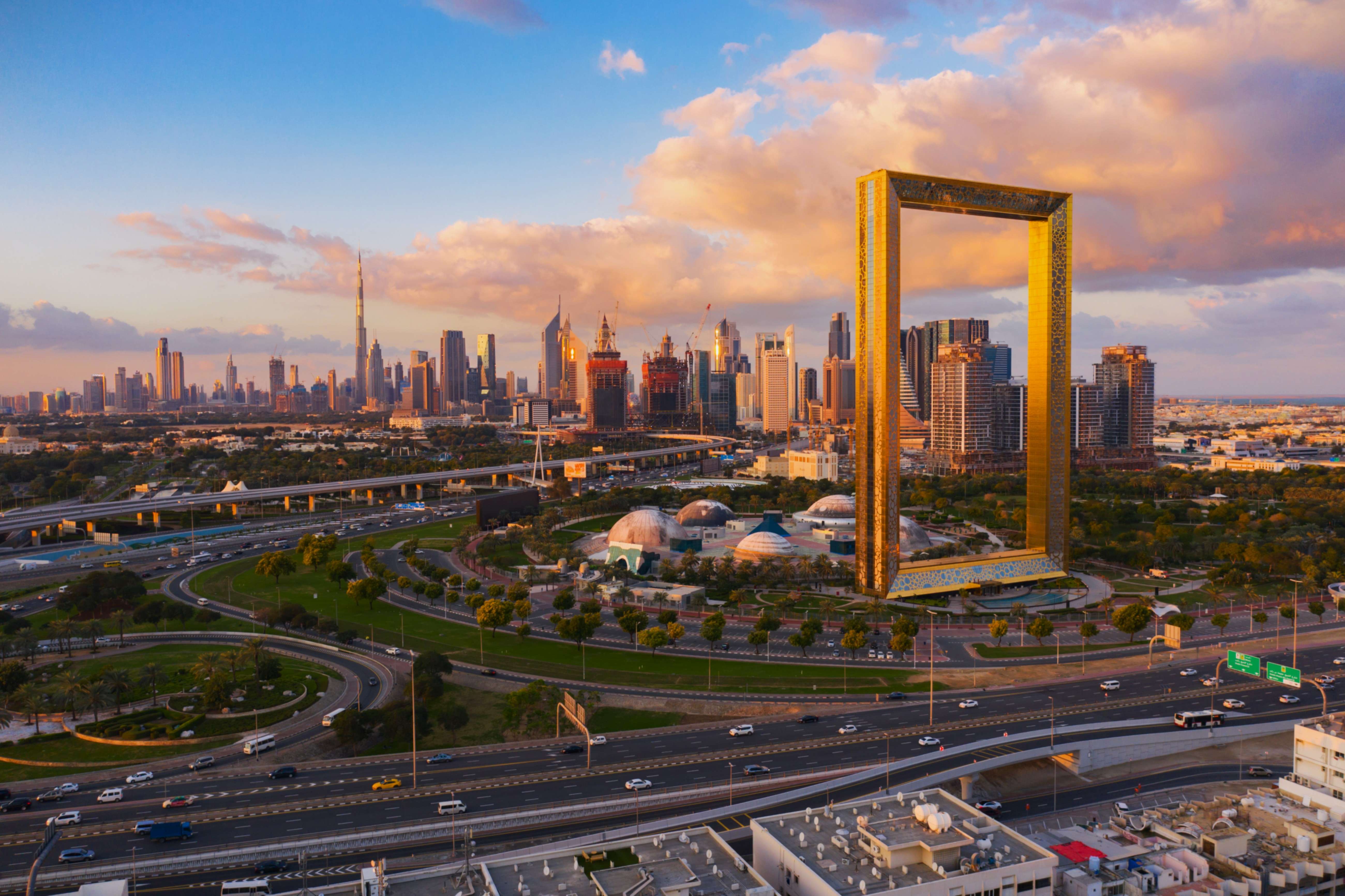 Admire the iconic Dubai Frame, situated in the heart of the city