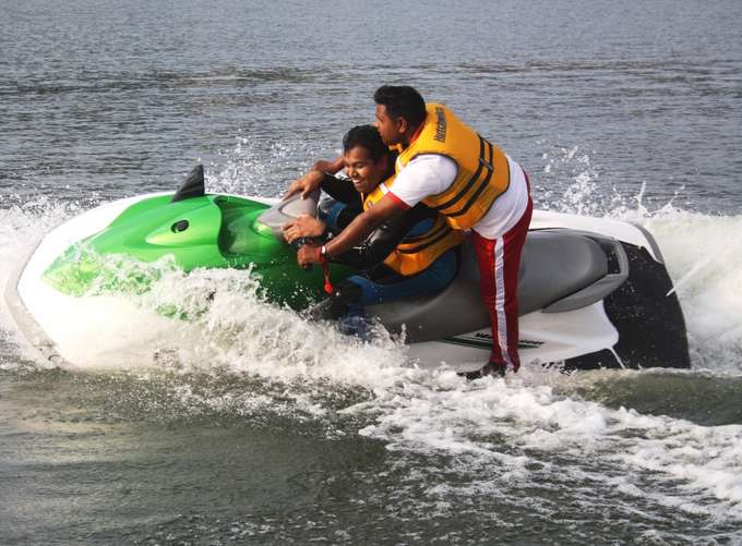 Experience the perfect blend of speed and serenity as you jet ski across the scenic waters