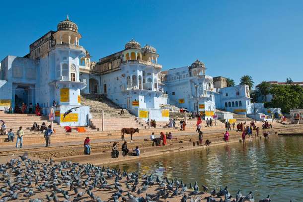 Explore the spiritual charm of Pushkar with sacred temples, vibrant markets