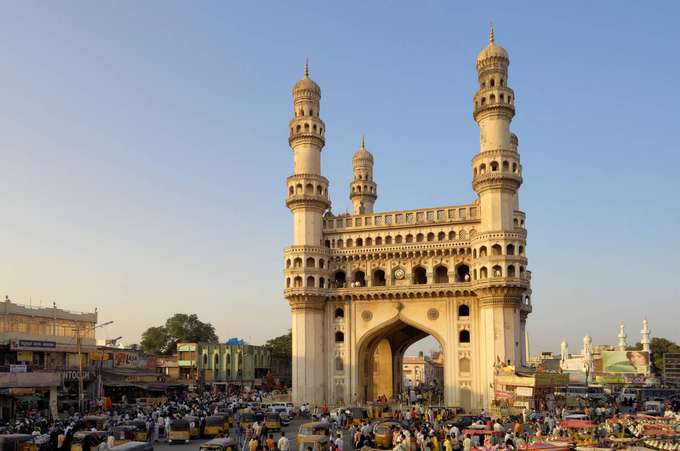 Marvel at the iconic Char Minar’s timeless beauty