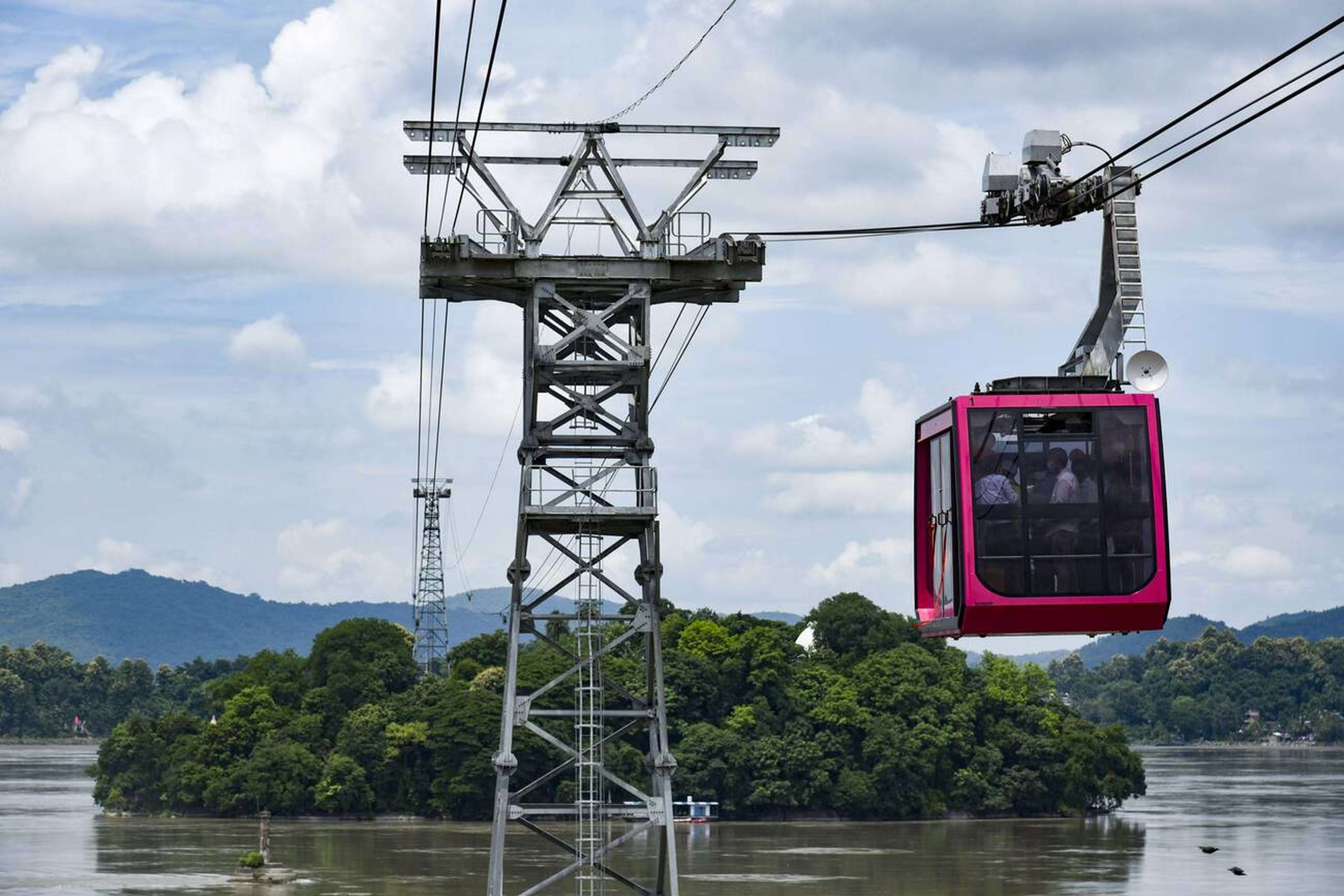 Soar high above the Guwahati city on one of India’s longest river ropeways