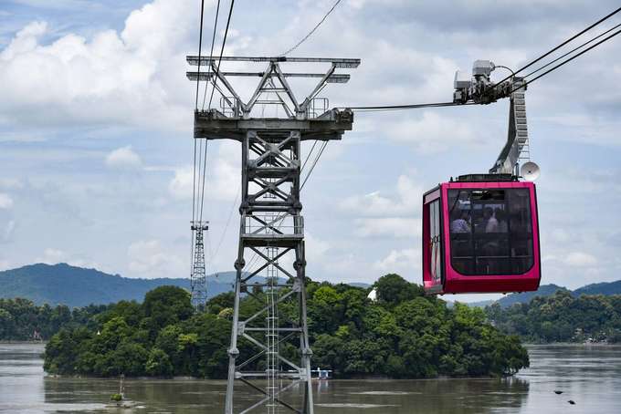 Soar high above the Guwahati city on one of India’s longest river ropeways