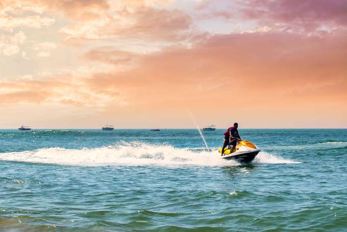 Enjoy a wide range of thrilling water sports in the picturesque setting of Baga Beach in North Goa