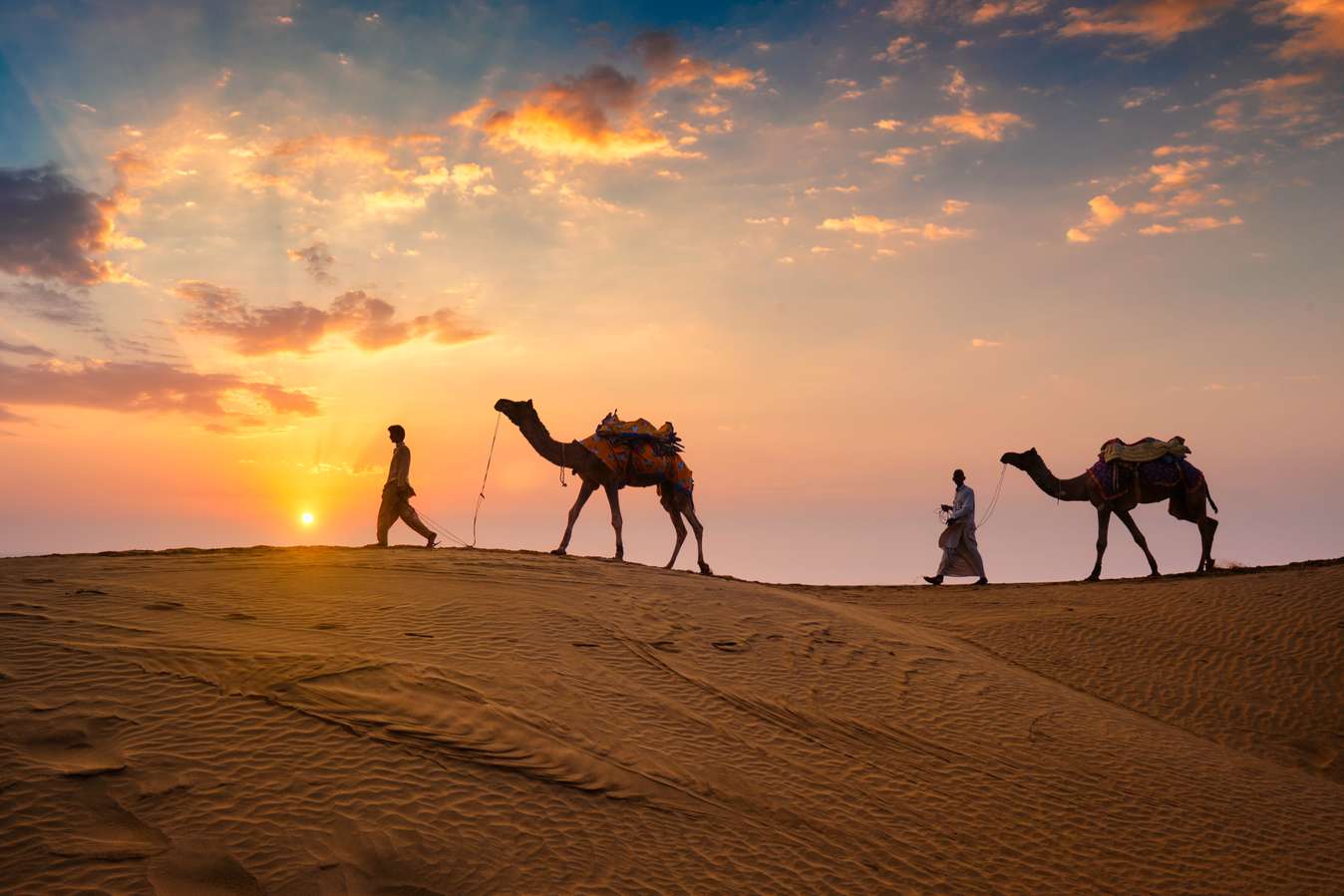 Ride into the golden sunset on the back of a camel across the Osian dunes