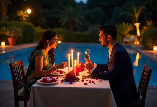 Poolside Candlelight Dinner Near Palm Beach Road, Mumbai