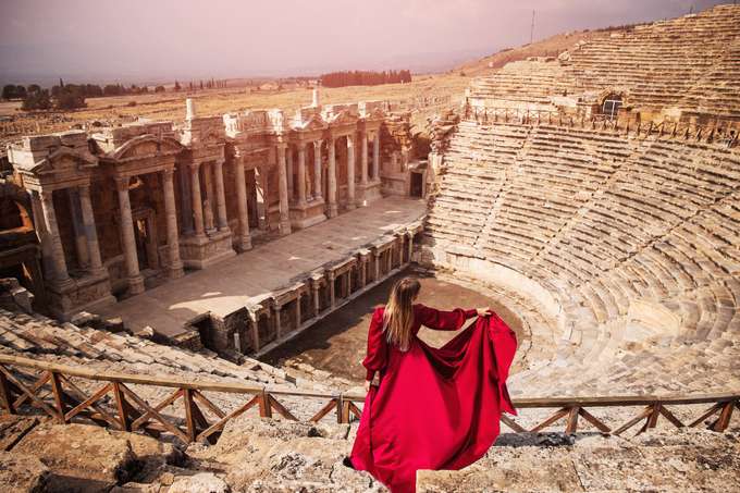 Explore the historic Amphitheater in Hierapolis ancient city