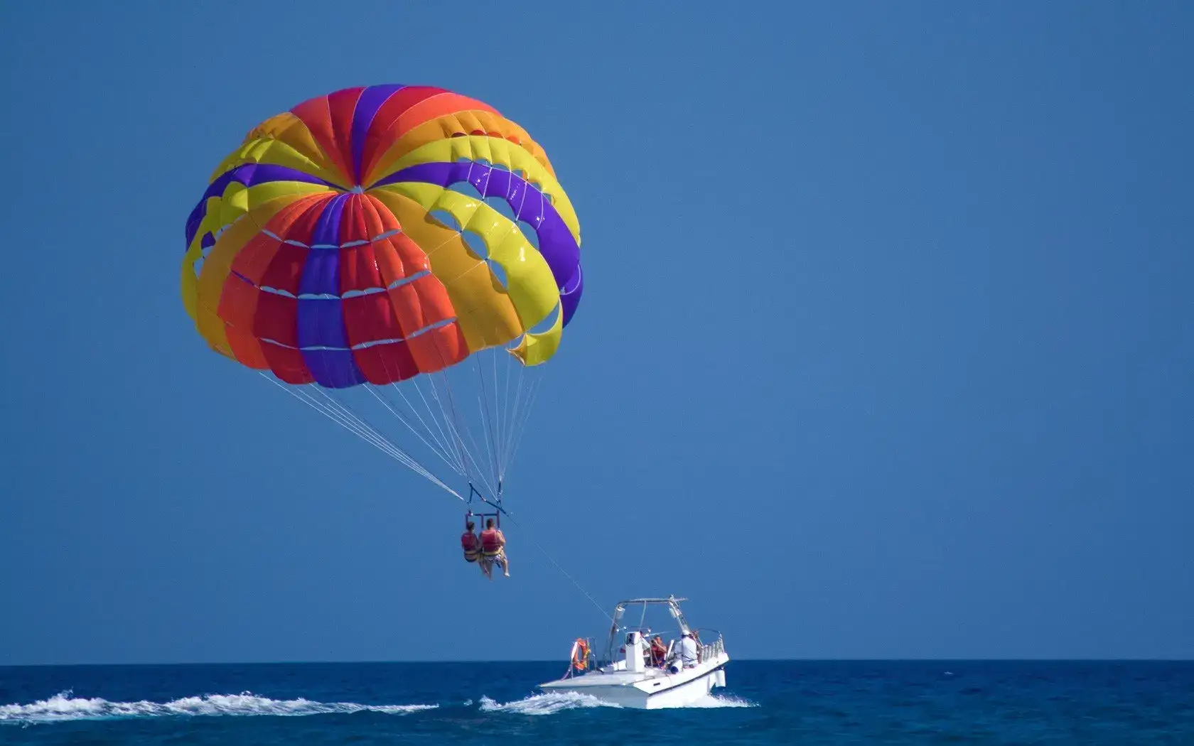 Experience the thrill of parasailing with breathtaking aerial views