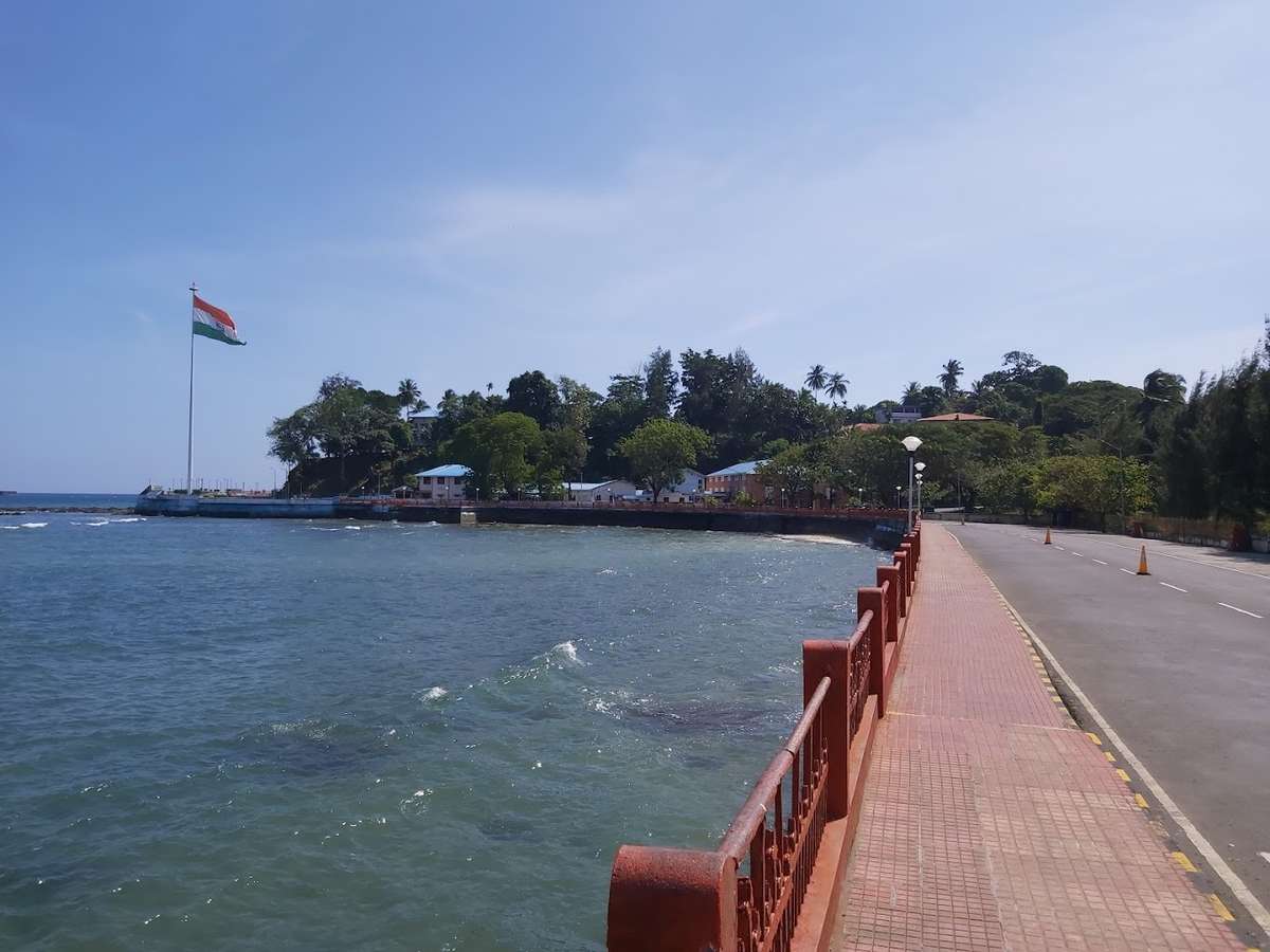 Stroll along serene paths at Flag Point, famous for Netaji's historic 1943 flag hoisting