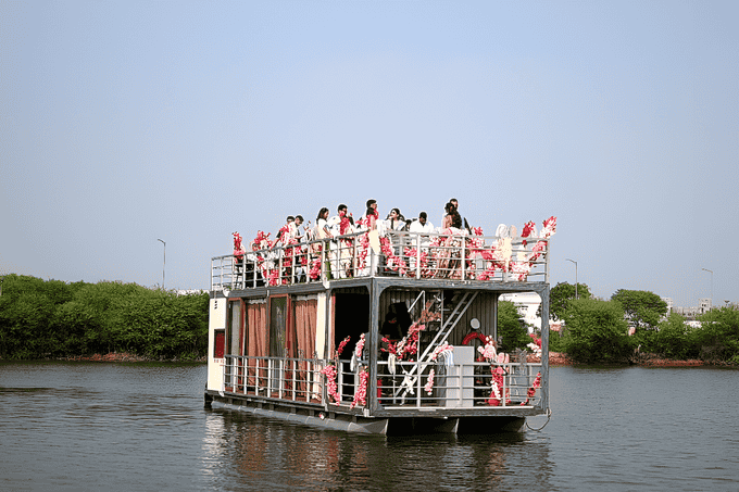 Sit back, relax, and enjoy a houseboat ride