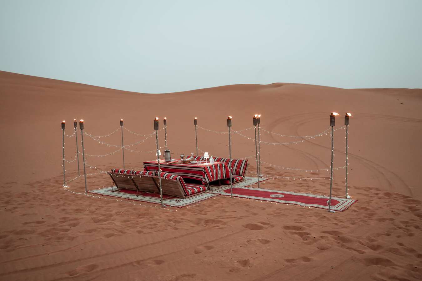 Dinner set-up at the desert