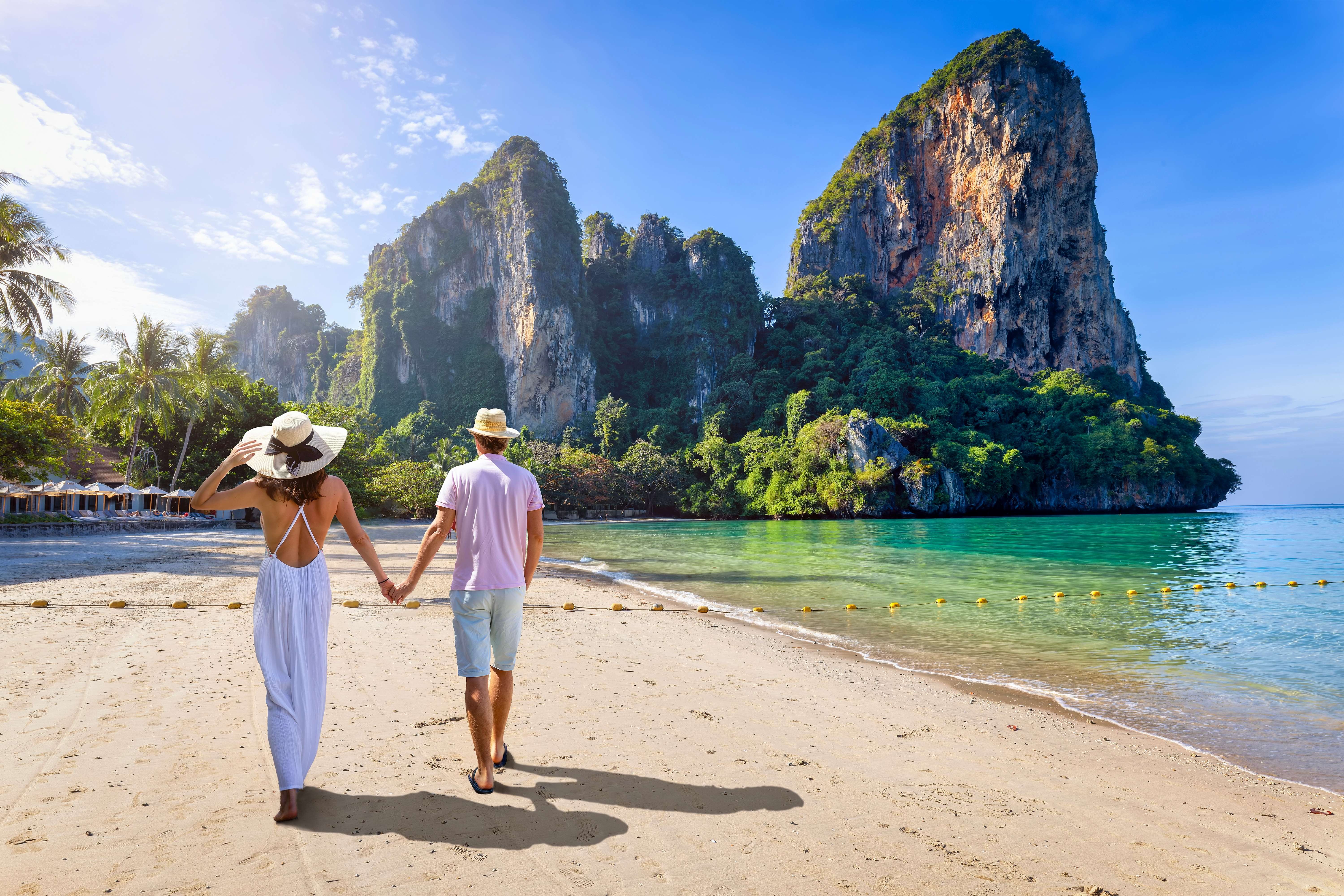 Couple admiring the beauty of Railay Beach