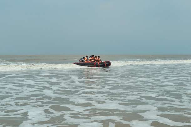 Go for inflatable speed boat ride at Digha Beach