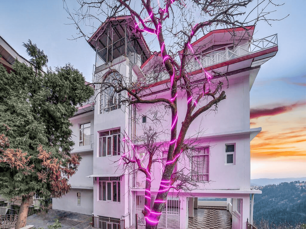 Sunset view of the villa