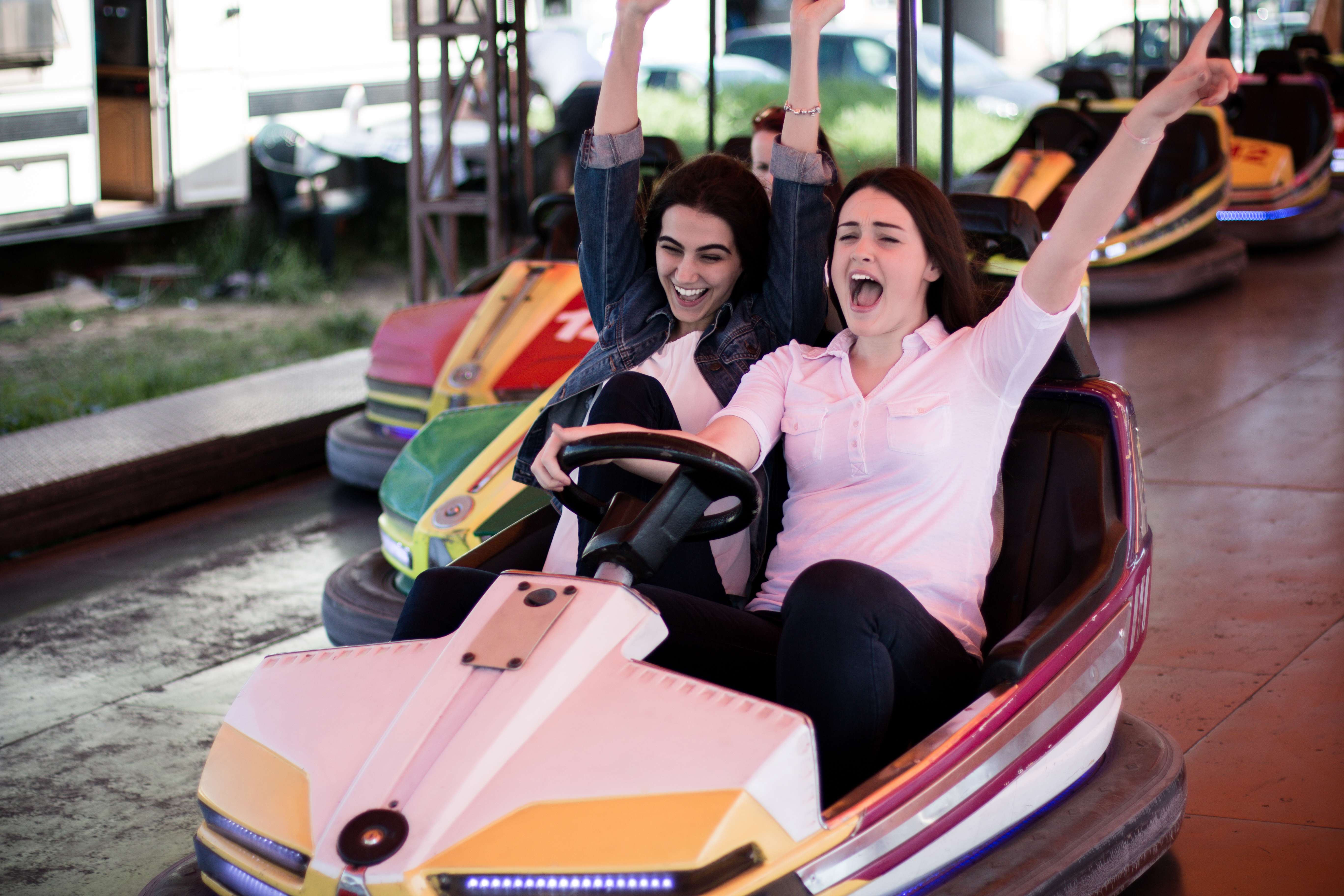 Enjoy some classic fun by bumping and crashing into friends and family in the bumper cars