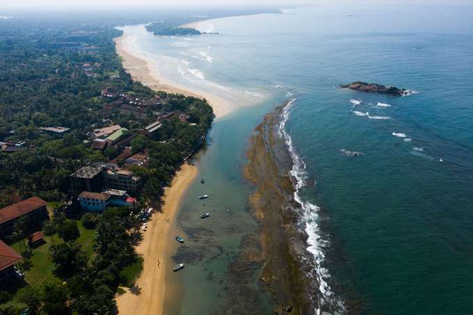 Aerial view of Bentota Beach