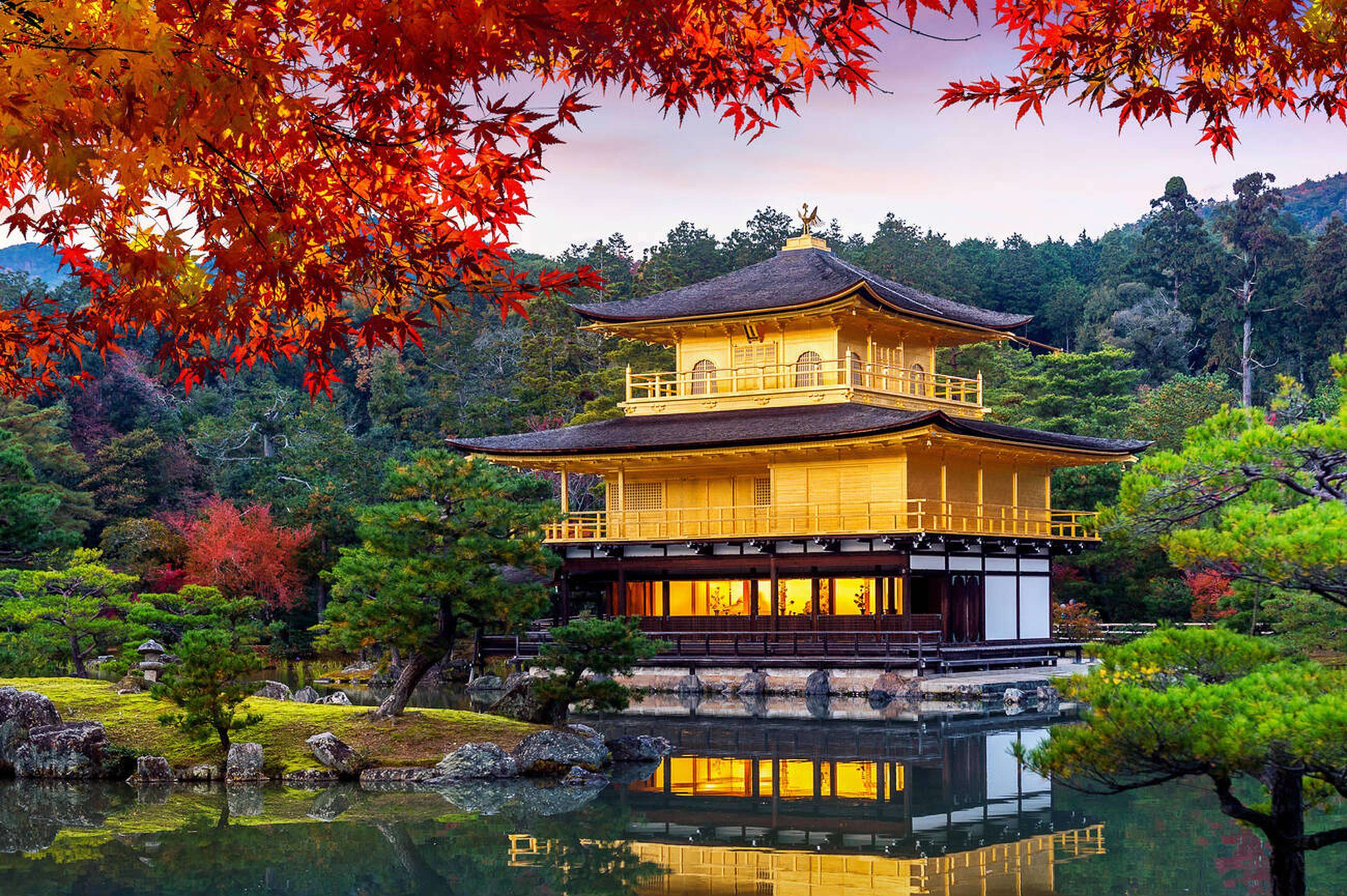 Beautiful view of Kinkakuji Temple