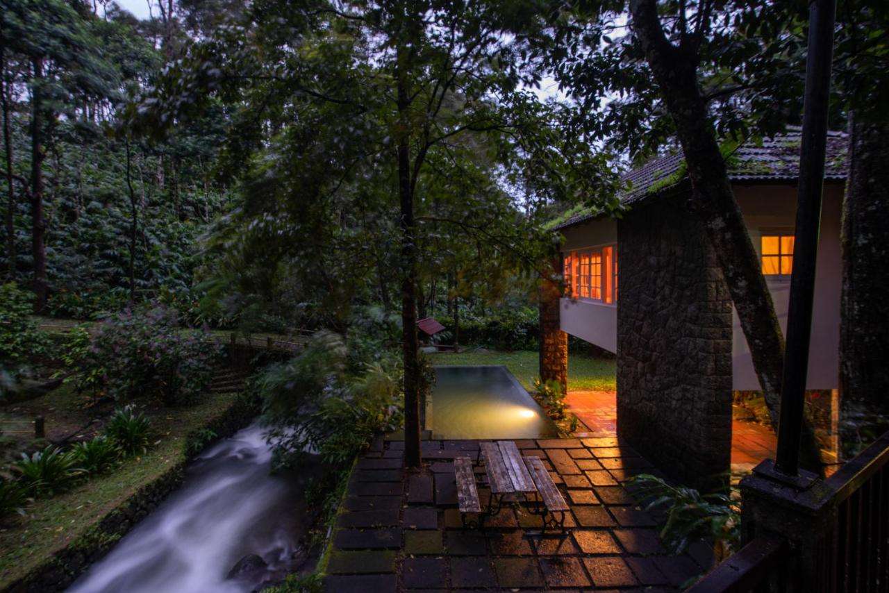 Swimming pool by the stream