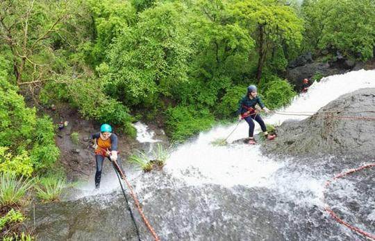 Waterfall Rappelling In Rishikesh Image