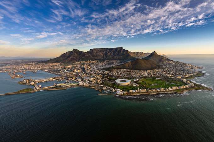 Aerial view of Cape Town