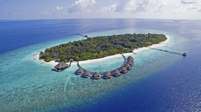 Aerial view of Adaaran Select Meedhupparu Resort