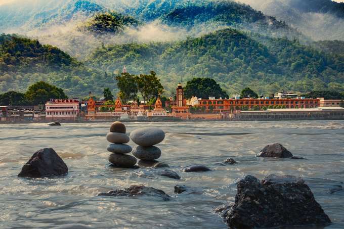 The holy Ganga river in Rishikesh