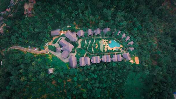 Aerial view of Morickap Resort, Wayanad