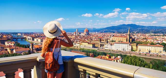 Tourist enjoying in Florence, Italy