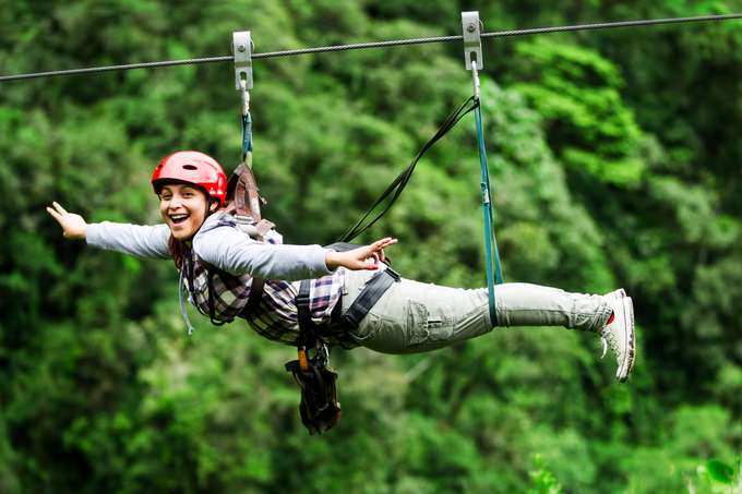 Soar through the air on the zip-line for an exhilarating adventure