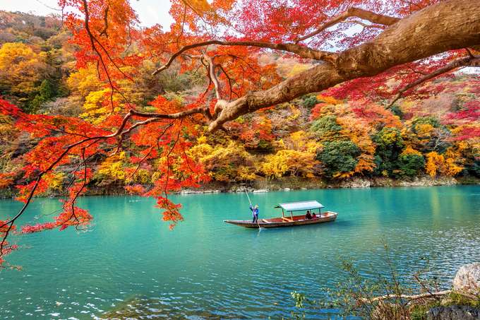 Boat Ride in Arashiyama Lake, Japan