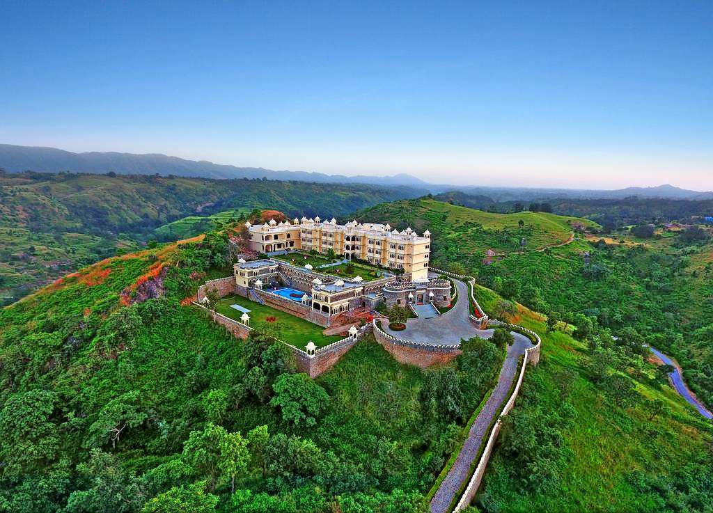 An aerial view of the resort