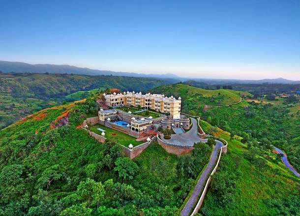 An aerial view of the resort