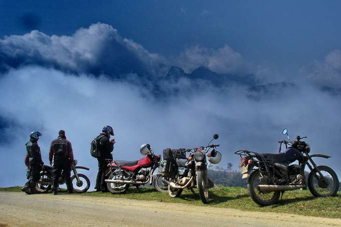 Bikers Taking a Picture while Going to North Sikkim 