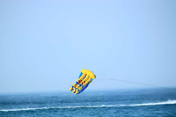 Soar over the waves on a thrilling Fly Fish Ride at Juhu Beach