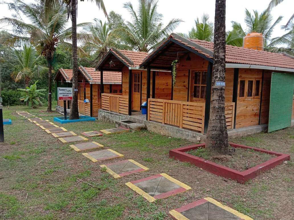 Outside View of wooden cottages