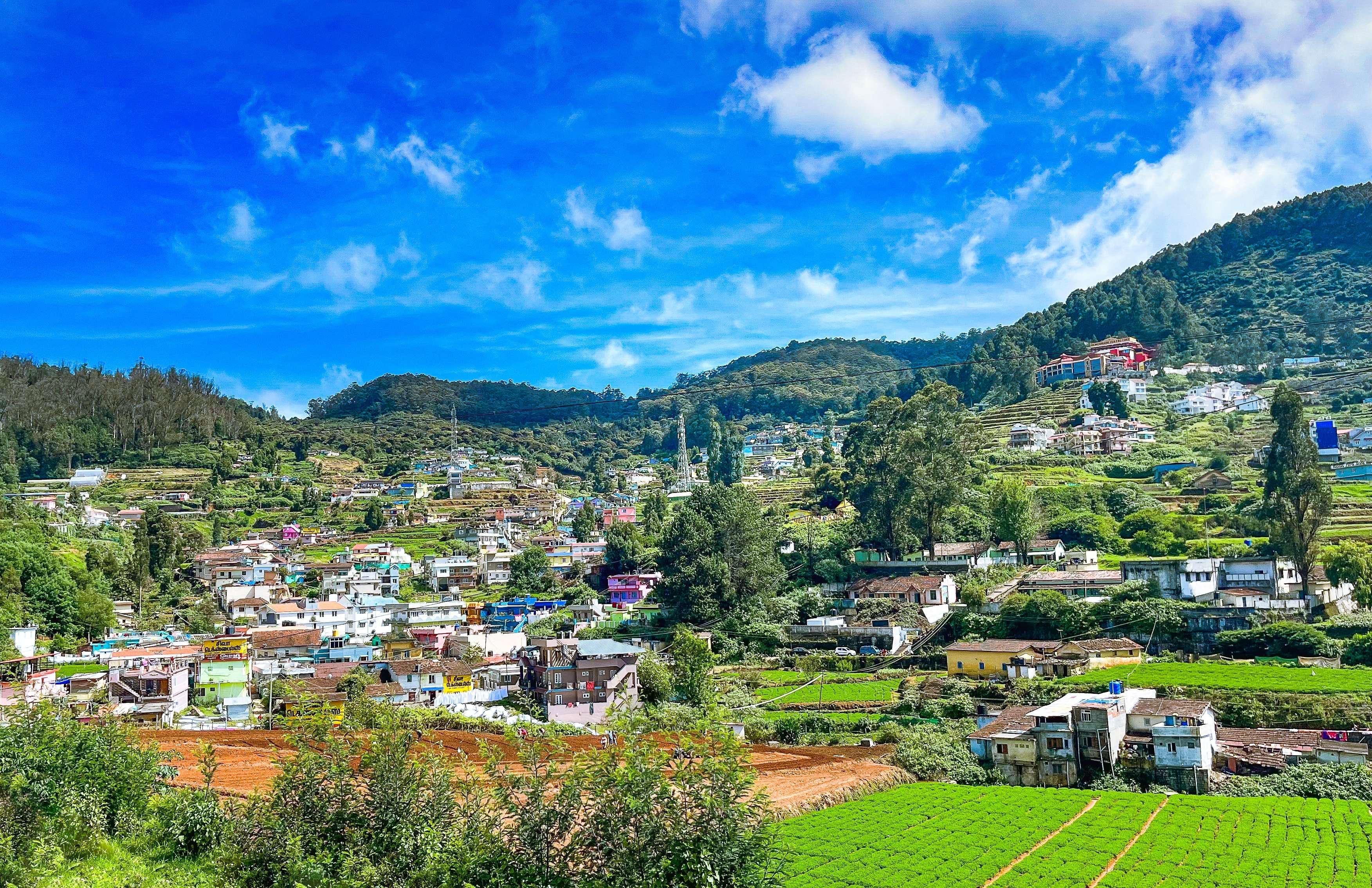 Aerial view of Ooty city