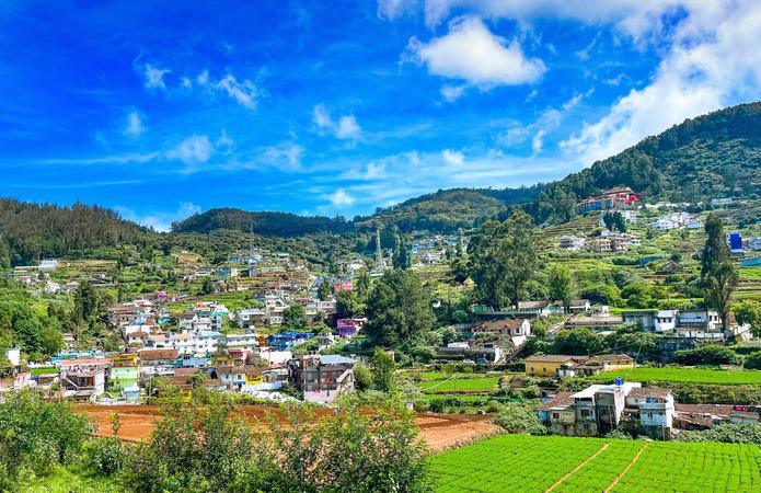 Aerial view of Ooty city