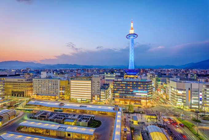 Visit the Kyoto's highest man-made lookout, the Kyoto Tower